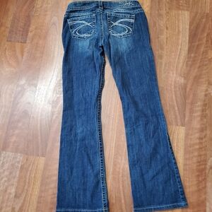 Silver TUESDAY Boot Cut Jeans with Distressed Details 29 w, 30.5 leg